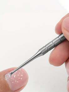 A High-End Silvery Stainless Steel Nail Art Circle Angled Steel Push, A Tool For Wearing And Removing Nails, Double-Ended Circle Hoof Push, Specifically For Nail Technicians In Beauty Salons - Multicolor - View 4