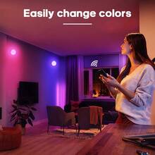 1/3/6 Pcs RGB LED Night Light, Dimmable Cabinet Lamp With Remote Control, Dimmable Timed Wall Closet Light, USB Rechargeable Cabinet Lamp, Suitable For Bathroom Bedroom Kitchen - White - View 7