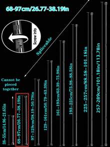 Barra de cortina extensible de acero inoxidable sin taladro, extra larga. Barra de cortina, barra colgante de armario, barra retráctil, secadora, barra de soporte, barra de almacenamiento de utensilios de cocina, barra de tensión, barra colgante de espátula, barra colgante de cucharas, barra colgante de tabla de cortar, barra colgante de toallas de cocina, barra colgante de batidores, barra colgante de cucharones, sin necesidad de taladrar, material de acero inoxidable, fácil instalación, sin adhesivo necesario, adecuado para armario, baño, ventana - Multicolor - Ver 19