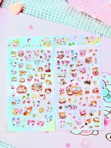 Adesivos 3D Brilhantes com Bolhas | Ideais para Celular/Ursinho de Pelúcia/Copo/Câmera, Doces e Descolados, Mágicos para Festas, Scrapbook Vintage - Multicolorido - Ver 6