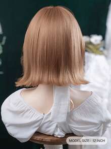 alicegarden Tóc giả tổng hợp dài 12 inch với kiểu tóc xoăn tự nhiên màu nâu tuyệt đẹp. Được thiết kế có mái, sản phẩm được làm từ sợi chịu nhiệt để đảm bảo độ bền. Bộ tóc giả này hoàn hảo để sử dụng hàng ngày, mang lại vẻ ngoài tự nhiên và chân thực. - màu nâu - Xem 3