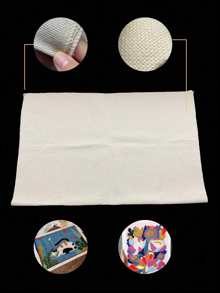 1 miếng/bộ, Vải thêu chấm bi màu be 14CT, vải thêu cotton, có khóa viền, kích thước 50*70cm, vật tư may vá thích hợp cho việc tự làm thêu đục lỗ. - Vải thêu in sẵn - Xem 1