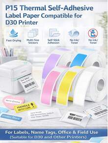 Băng nhãn nhiệt tương thích với máy in nhiệt P15/D30/D32/D35/L11, nhãn mã màu có keo dính dạng cuộn dành cho máy in nhiệt - Thích hợp cho các thiết bị in nhãn P15/D30/D32/D35/L11 - Xem 2