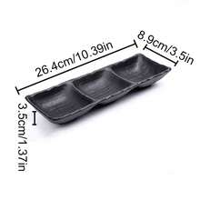Sauce Dish Black ABS Three-Compartment Snack Plate For Home Cuisine Seasoning Plate Sushi Soy Dipping Sauce Bowl - Multicolor - View 12