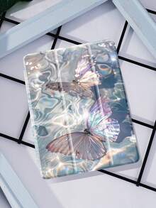 1个梦幻波浪蝴蝶图案平板电脑保护套，三折支架保护套，兼容iPad (A16) 11英寸第11代（2025款）/第10代、10.2英寸、Pro（2021/2020款）、Galaxy Tab A8 10.5英寸（2022款）、Matepad 10.4/Tab，防摔，带笔槽，支持睡眠/唤醒功能，年末送礼佳品。 - 彩色 - 查看 2