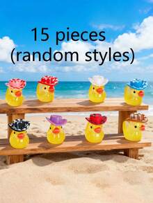 Bộ 5/15/30/45/60 tượng vịt mini 3D bằng nhựa màu đặc, thích hợp trang trí cảnh quan nước, phụ kiện sân vườn, đồ thủ công mỹ nghệ bằng nhựa, đồ trang trí vịt nhỏ tự làm, đồ trang trí vịt 3D. - Nhiều màu - Xem 18