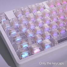 PBT Cherry Profile Keycap Set, Carbon Fiber Texture, Non-Transparent Characters & Shine-Through Backlit, For Mechanical Keyboards With Cherry MX Switches, 6.25U Spacebar, Keycaps Only, Gaming & Office Use - View 8