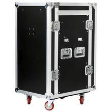 16U DJ Rack/Road ATA Case With 2U Drawer| Premium Aluminum Construction, Black, Ideal For Studios, Home Theatres, KTVs, And Wedding Parties For Storing Audio And Video Devices Like Amplifiers, Mixers, Microphones, Sequencers, Jukeboxes - Black - View 4
