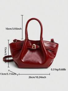 Dedoo European And American Fashion Design Buckle Suede Bucket Bag, Women's Autumn/Winter Shopping, Commuting, Party Gift Handbag - Burgundy - View 3