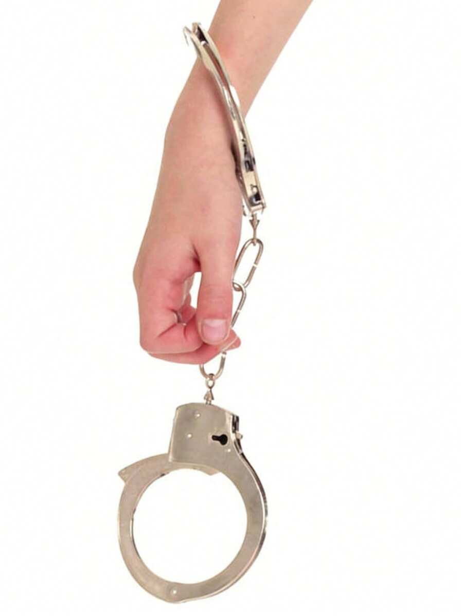 1pc Iron Handcuff Accessory, Diameter Less Than 5cm, Makeup/Costume Prop - Multicolor - View 1