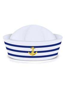 水手帽套裝 萬聖節 海軍船長角色扮演 游艇派對帽 舞台表演 Cosplay 夏季海灘 - 白色 - 查看 8