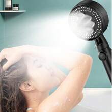 1 Pressure-Enhanced Handheld Shower Head, 1 1.5-Meter Black Thickened Explosion-Proof Hose, 5 Adjustable Water Volume Modes Shower Head, Bathroom Shower Head, Shower Sprayer, Bathroom Hardware, Bathroom Accessories, Enjoy A Luxurious Bathing Experience - 5-speed Shower Head + 1.5M Hose - View 3