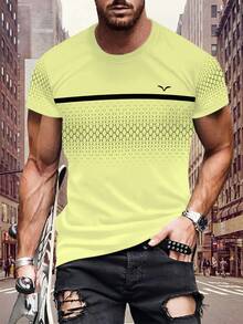 男士时尚涤纶T恤，舒适合身，圆领设计，轻盈透气，可机洗，适合所有季节休闲穿着，也适合作为礼物、班级聚会和日常穿着。 - 彩色 - 查看 2