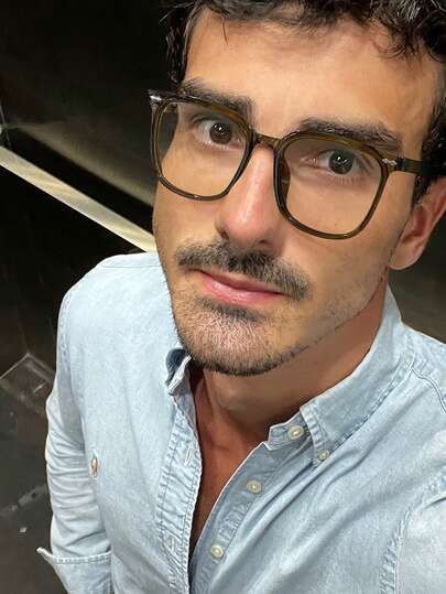 1 PC Men's Casual Style Square Glasses Frame Solid Color Polycarbonate Frame Easily Shape Your Face Lightweight For Daily Office With Glasses Box