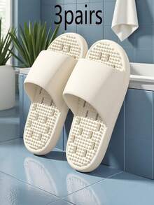Massage Anti-Slip Slippers For Men And Women, Bathroom Waterproof Quick-Drying Soft EVA Shower Sandals - White - View 10