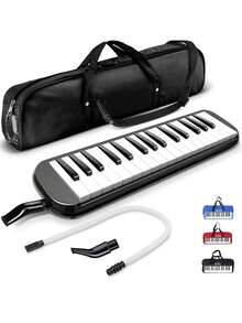 Melodica de 32 teclas con boquilla, instrumento musical de teclado de aire tipo piano con bolsa de transporte - Multicolor - Ver 7