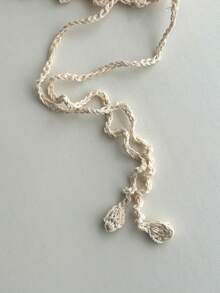 Handmade Crochet Hollow Out Beanie Hat, New Spring Tassel Tie Breathable Knit Mesh Cap, Small Face Flattering, Handmade Crochet Hollow Floral Beanie Hat, Large Head Circumference Knit Cap, Summer - Multicolor - View 6