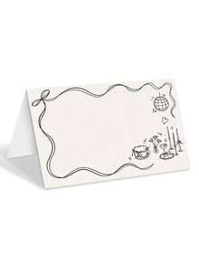 Black Bow Cake Disco Ball Wedding Table Cards, Tent Cards For Banquet, Party, Reception - Decorative Seating Cards With Guest Names And Table Numbers, Paper Table Place Cards For Wedding Decor - Table Cards - View 4