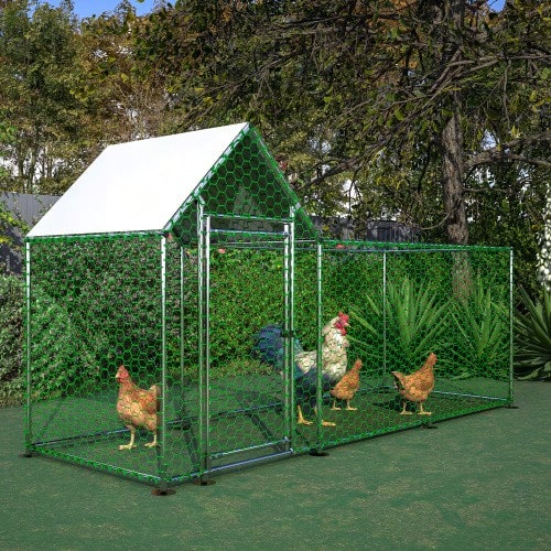 3x1x1.5m Outdoor Drain With Lock And Waterproof PE Fabric For Small Metal Drains For Chickens, Rabbits And Other Small Animals