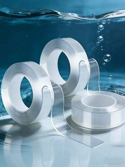 3.94인치/10m 자체 접착 나노 젤 양면 테이프, 가정용 범용 접착제, 강력한 접착력과 잔여물 없음, 방수, 드릴링 필요 없음, 벽 손상 없음, 높은 인성, 재사용 가능, 욕실, 주방, 침실, 결혼식, 생일 파티, 장식, 가정 용품, 파티 용품에 적합