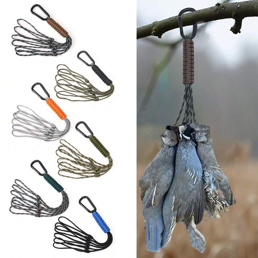 6-Call Duck Carry Lanyard, Portable Neck Strap For Hanging Small Goose/Predator/Waterfowl Game/Poultry/Bird/Duck Call, Lightweight Decoy Tether With Adjustable Loops, Durable Braided Ring And Heavy Duty Buckle