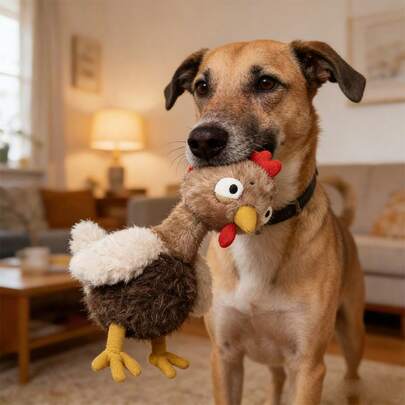 Juguete de peluche divertido de pavo, perro o gato - Lindo, suave, duradero, adecuado para diferentes mascotas, ayuda a aliviar el aburrimiento y proporciona estimulación para masticar