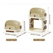 Giá đựng đa năng bình sữa và sữa bột cho bé, có nắp đậy chống bụi dạng lật, khay hứng nước phía dưới, tùy chọn một tầng/hai tầng, dụng cụ sắp xếp đồ dùng cho bé. - Xem 7