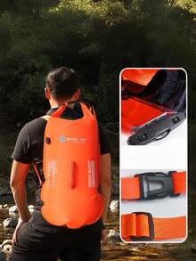 1pc Outdoor Swimming PVC Inflatable Life Buoy With Towing Float, Suitable For Swimmers, Triathletes And Divers, Adjustable Waist Belt Design - Multicolor - View 3