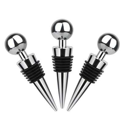 1/2/4pcs Wine Stopper Bottle Stopper - Stainless Steel Wine Saver, Reusable Wine Corks For Beverage, Silicone Wine Stopper For Gifts, Bar, Holiday Party, Wedding