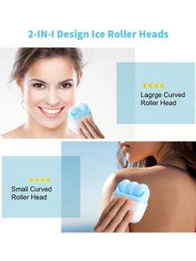 2pcs Face Ice Roller, 2-In-1 Cold Relaxing Massage Roller For Face And Eyes - Multicolor - View 7
