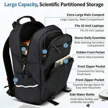 1 Peça Mochila Unissex com Fechamento de Zíper, Leve, Adequada para Uso Diário, Outdoor, Campus - A - Visão 8
