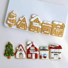 Bộ khuôn cắt bánh hình làng bánh gừng Giáng sinh | Khuôn nướng hình nhà và cây thông Noel. Tự tay xây dựng thị trấn bánh gừng lễ hội cho các bữa tiệc Giáng sinh và quà tặng ngày lễ! - Xem 2