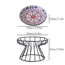 shuo ni mao yi Pet Cat And Dog Bowl Ceramic Feeding Tray Cat Food And Dog Food Bowl High-Speed Iron Frame With Neck Protection And Anti Choking Pet Food Bowl Bohemian Plate Pet Food Bowl - 200ml - View 18