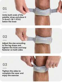 1pc Adjustable Patella Strap Compression Knee Support For Basketball, Outdoor Running And Fitness - Multicolor - View 10