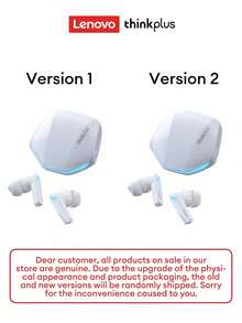 Lenovo 联想 GM2PRO 蓝牙耳机，带便携盒，入耳式游戏耳机，低延迟，运动跑步耳机，高品质音效和麦克风，无线耳机，兼容智能手机、平板电脑、笔记本电脑 - GM2PRO白色+收納袋 - 查看 8