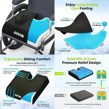 Gel Wheelchair Seat Cushion, Relieve Sciatica, Back, Coccyx, Pressure Sore And Ulcer Pain, Refreshing Ergonomic Chair Cushion With Waterproof Silk Fabric, AntiSlip Cover - B0C58L3G91 - 查看 1