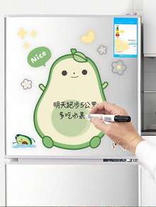Magnetic Memo Pad Stickers, Refrigerator Decorative Memo Paper, Reusable Erasable Creative Memo Stickers, Whiteboard Magnetic Writing Board (Random Eraser Color) - one-size - View 2