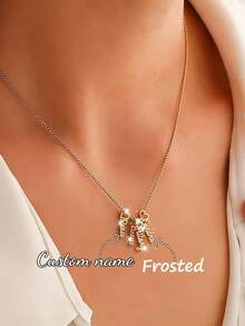 Dây chuyền nhiều tên tùy chỉnh lấp lánh mờ với dây hộp; Dây chuyền mặt dây chuyền hình trái tim lấp lánh mờ tinh tế cá nhân hóa dành cho nữ; Dây chuyền mặt tên bằng thép không gỉ 304 từ 1-4 tên. - Kiểu 1 - Nhiều tên - Xem 7