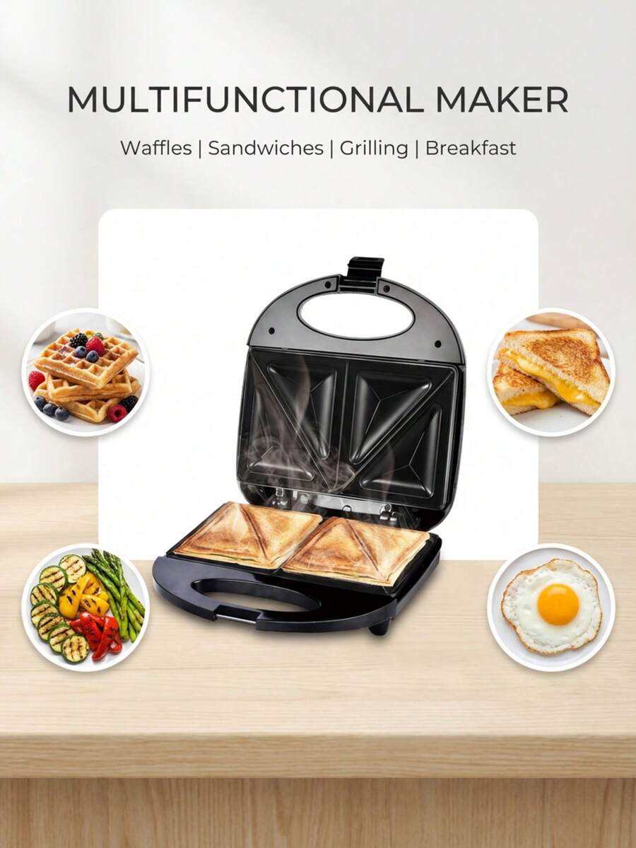 SOKANY 08112 Sandwich Maker, Multi-Function Sandwich Maker And Pizza Press, Non-Stick Sandwich Maker And Panini Press, Fast Heating, Non-Stick Coating, Easy To Clean, Built-In Indicator Light, Easy To Clean And Store, Cool Touch Handle - View 1