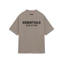 Essentials Fear Of God Back Logo Print Oversized T-Shirt Runs 2 Size Large , Crew Neck Short Sleeve, Unisex Loose Relaxed Fit, Premium Breathable Cotton Blend, Minimalist Streetwear Top, Casual Loungewear & Daily Wear For All Seasons, Ideal For Street Style, Casual Outings & Everyday Use - 黑色 - 查看 5