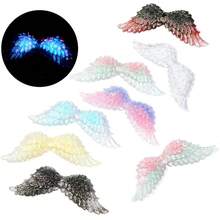 5颗全新闪亮翅膀珠子，时尚亮片树脂散珠，适合DIY手工艺品，如手机挂绳、钥匙扣、串珠笔等。 - 隨機混色 - 查看 10