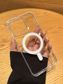 Transparent Soft Gel Magnetic Charging Protective Case, Shock-Proof Ultra-Thin, Compatible With - Clear - View 3