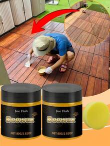 Beeswax Furniture Polishing Compound, Wooden Floor Polishing And Lighting Care Wax, Wooden Furniture Cleaning And Cleaning Wax. Beeswax-Based Wood Polishing Compound, Furniture Restoration Polish, Cleaner And Conditioner (New Or Old Version Randomly). Suitable For Various Wooden Furniture. The Beeswax Furniture Polish Contains Bentonite. - 固體 - 查看 4
