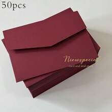 NIEWSPECIAL 25pcs Tri-Fold Pocket Wedding Invitation Cards With Envelopes, Simple Invitation Cards For Engagement, Christening, DIY Invitations, 5*7 Inch Invitations, Pocket Invitations, Customized Invitations, Christmas Cards - Burgundy - View 14