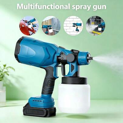 Cordless Electric Paint Spray Gun, Rechargeable Wireless Paint Sprayer For Wall Painting, Gardening, Car Washing, Home Decoration