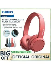 PHILIPS Auriculares con cable y micrófono TAH4105, adecuados para computadora, oficina, educación y aprendizaje en línea, conector de audio de 3.5 mm - Ver 3