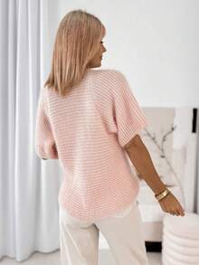 Áo khoác cardigan màu kem mềm mại, thanh lịch, phong cách thường ngày - Hồng - Xem 2