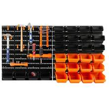 Gr8 Home 44 Pcs Pegboard Shelf Tool Organiser Garage Shed Wall Mount Shelves Storage Rack - Orange Black - View 2