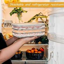 Set Of Layered Food Storage Boxes, Designed For Transporting And Storing Food, Refrigerator Organization, Space-Saving Vertical Design For Meat, Cheese, Salami, Lunch Meat, Easy To Clean & Durable, Vegetables - Multicolor - View 9