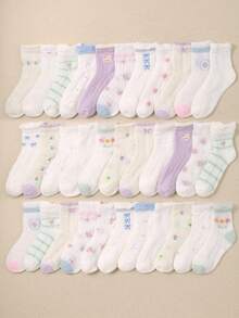20 đôi tất cao đến đầu gối cho trẻ em, tất lưới thoáng khí với họa tiết nơ, hoa, thỏ và các hình thêu dễ thương, phù hợp cho bé gái 10-12 tuổi mặc hàng ngày, phù hợp cho trẻ em từ 1-16 tuổi, thoáng khí, mềm mại và thoải mái, thích hợp cho mùa tựu trường. - Nhiều màu - Xem 5